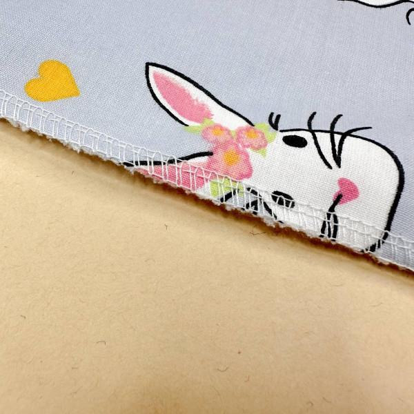 Бавовняна пелюшка · 80×65 см · Сіра з зайчиками — Babywear