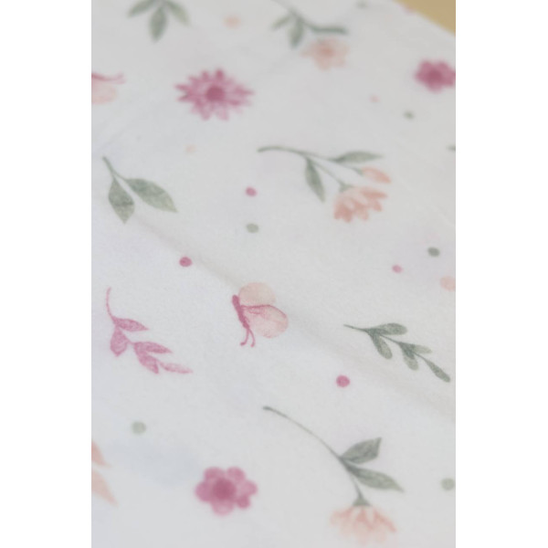Байкова пелюшка · 80×90 см. · Рожеві квіти — Babywear