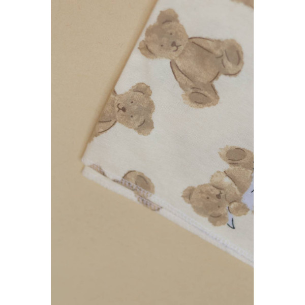 Байкова пелюшка · 80×90 см · Бежевий ведмедик · Тепла — Babywear