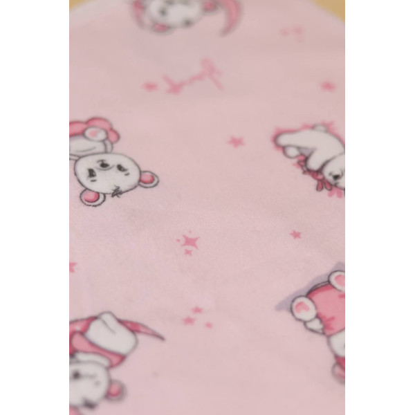 Байкова пелюшка · 80×90 см · Рожевий сонний ведмедик — Babywear