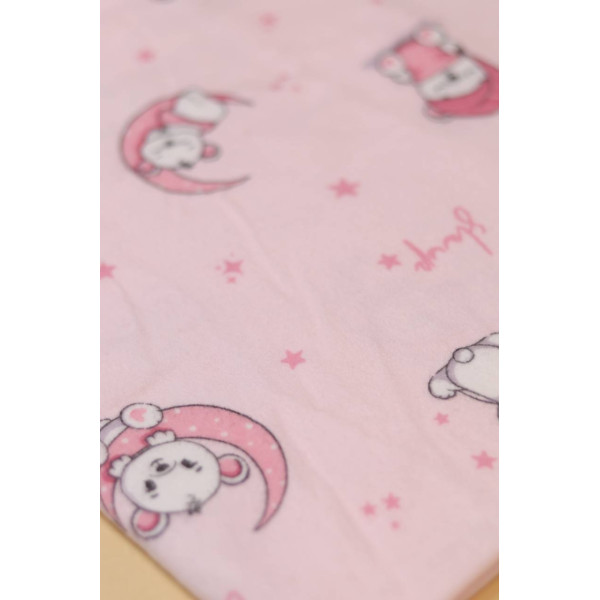 Байкова пелюшка · 80×90 см · Рожевий сонний ведмедик — Babywear