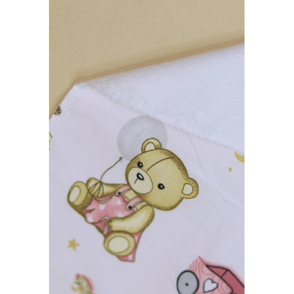 Непромокаюча пелюшка · 80×65 см · Біла з ведмедиком — Babywear