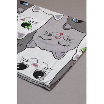 Бавовняна пелюшка · 90×70 см · Сіра з котиками — Babywear