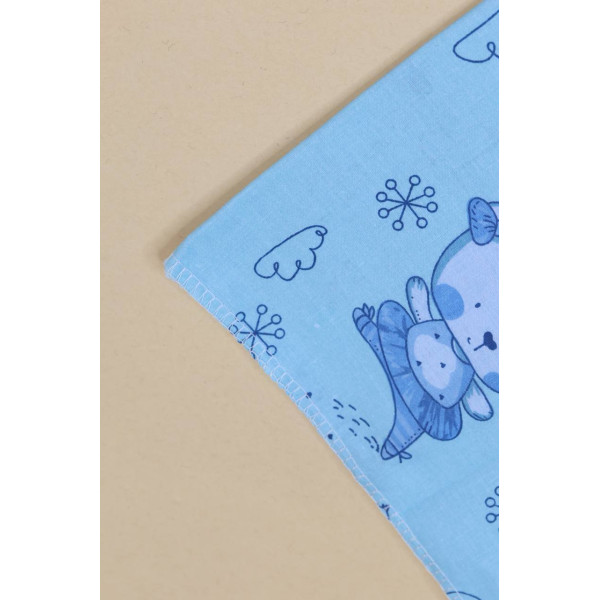 Бавовняна пелюшка · 90×70 см · Блакитна з ведмедиком — Babywear