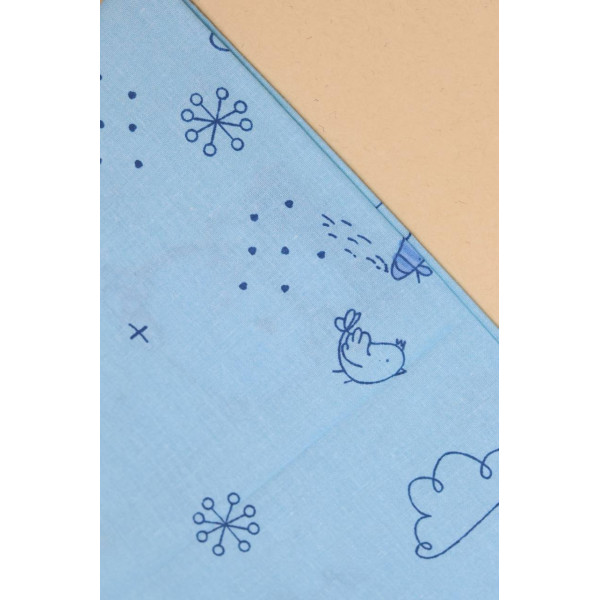 Бавовняна пелюшка · 90×70 см · Блакитна з ведмедиком — Babywear