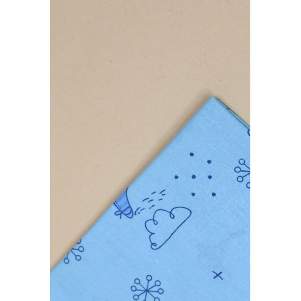 Бавовняна пелюшка · 90×70 см · Блакитна з ведмедиком — Babywear