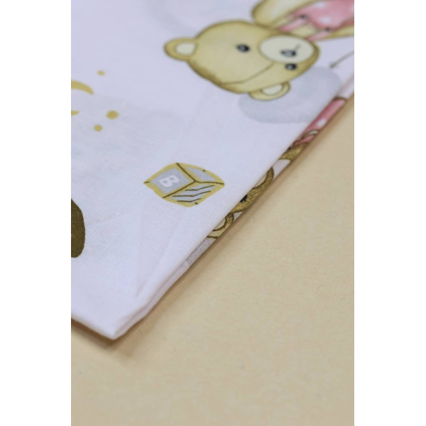 Бавовняна пелюшка · 90×110 см · Біла з ведмедиком — Babywear