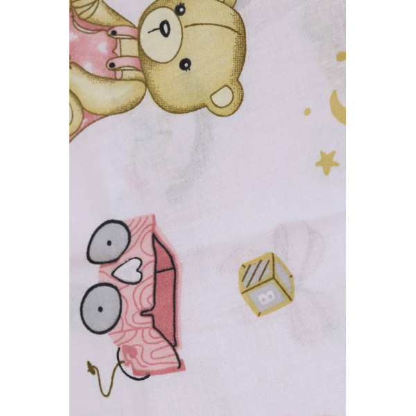 Бавовняна пелюшка · 90×110 см · Біла з ведмедиком — Babywear