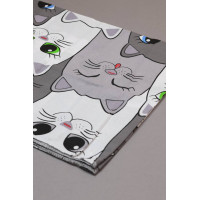 Бавовняна пелюшка · 90×110 см · Котики сірий фон — Babywear