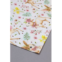 Бавовняна пелюшка · 90×70 см · Олені та квіточки — Babywear