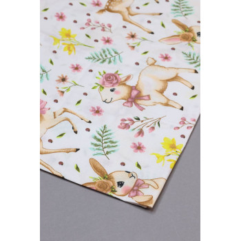 Бавовняна пелюшка · 90×70 см · Олені та квіточки — Babywear