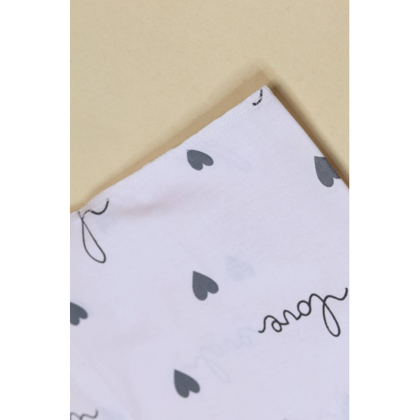 Бавовняна пелюшка · 90×70 см · Біла LOVE — Babywear