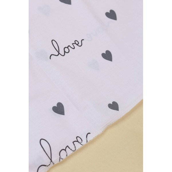 Бавовняна пелюшка · 90×70 см · Біла LOVE — Babywear