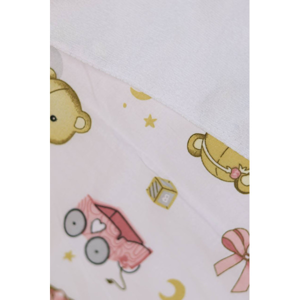 Непромокаюча пелюшка · 120×60 см · Біла з ведмедиком — Babywear