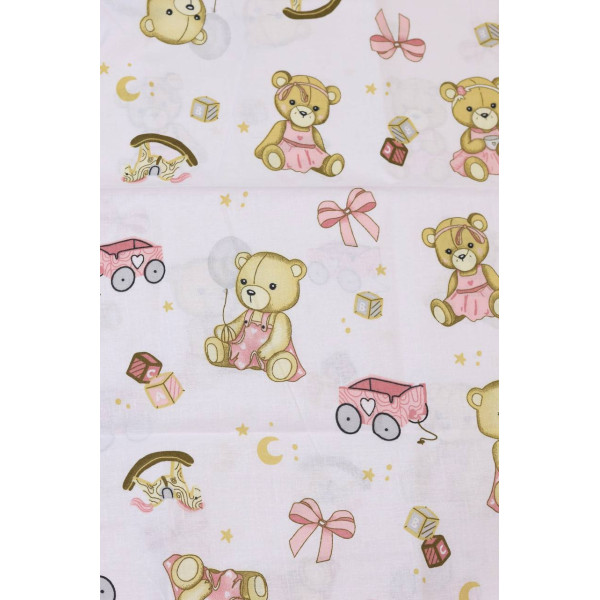 Непромокаюча пелюшка · 120×60 см · Біла з ведмедиком — Babywear
