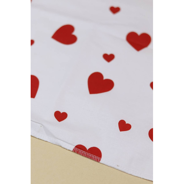 Непромокаюча пелюшка · 120×60 см · Біла з сердечками — Babywear