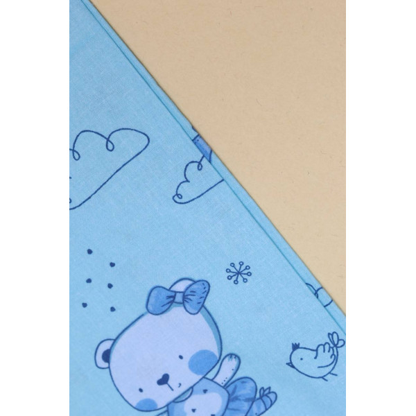 Непромокаюча пелюшка · 120×60 см · Блакитна з ведмедиком — Babywear